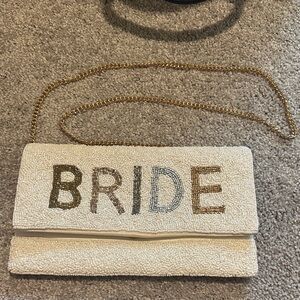 👰🏼 BRIDE Ivory Beaded Crossbody Clutch